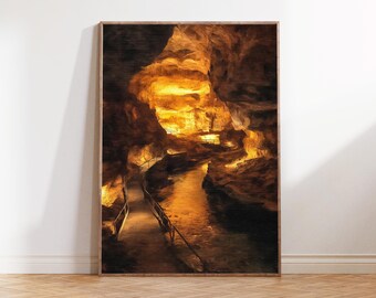 ウォルター・E・スコフィールド、「NORTH CLIFFS」、海外版超希少レゾネ Wind Cave South Dakota Caverns, Underground Oil Painting Print
