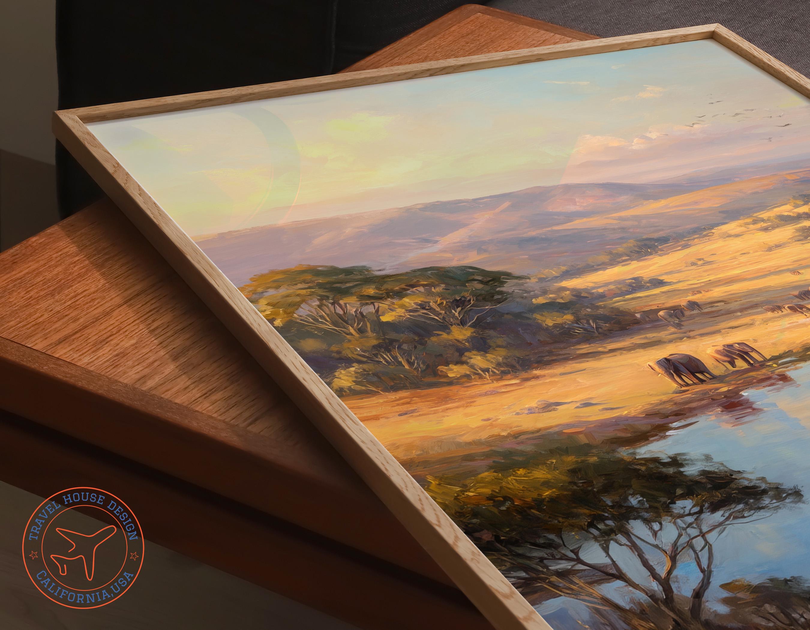 Addo Elephant Oil Painting, African Safari Wall Art, Wildlife Decor - Etsy