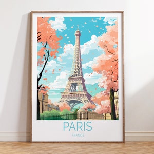 Paris Eiffel Tower France Travel Poster, Paris Eiffel Tower France Poster, Custom Travel Wall Art, Personalized Wall Art