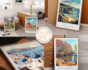 Versand-Upgrade - Lassen Sie uns Ihre schöne Traumreise-Wandkunst, kundenspezifische Reise-Illustrationen, personalisierte Reise-Wandkunst erstellen