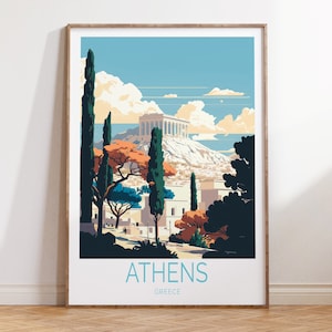 Athens Greece Travel Poster, Parthenon Poster, Greece Travel Wall Art, Greece Travel Poster, Birthday Present, Wedding Gifts