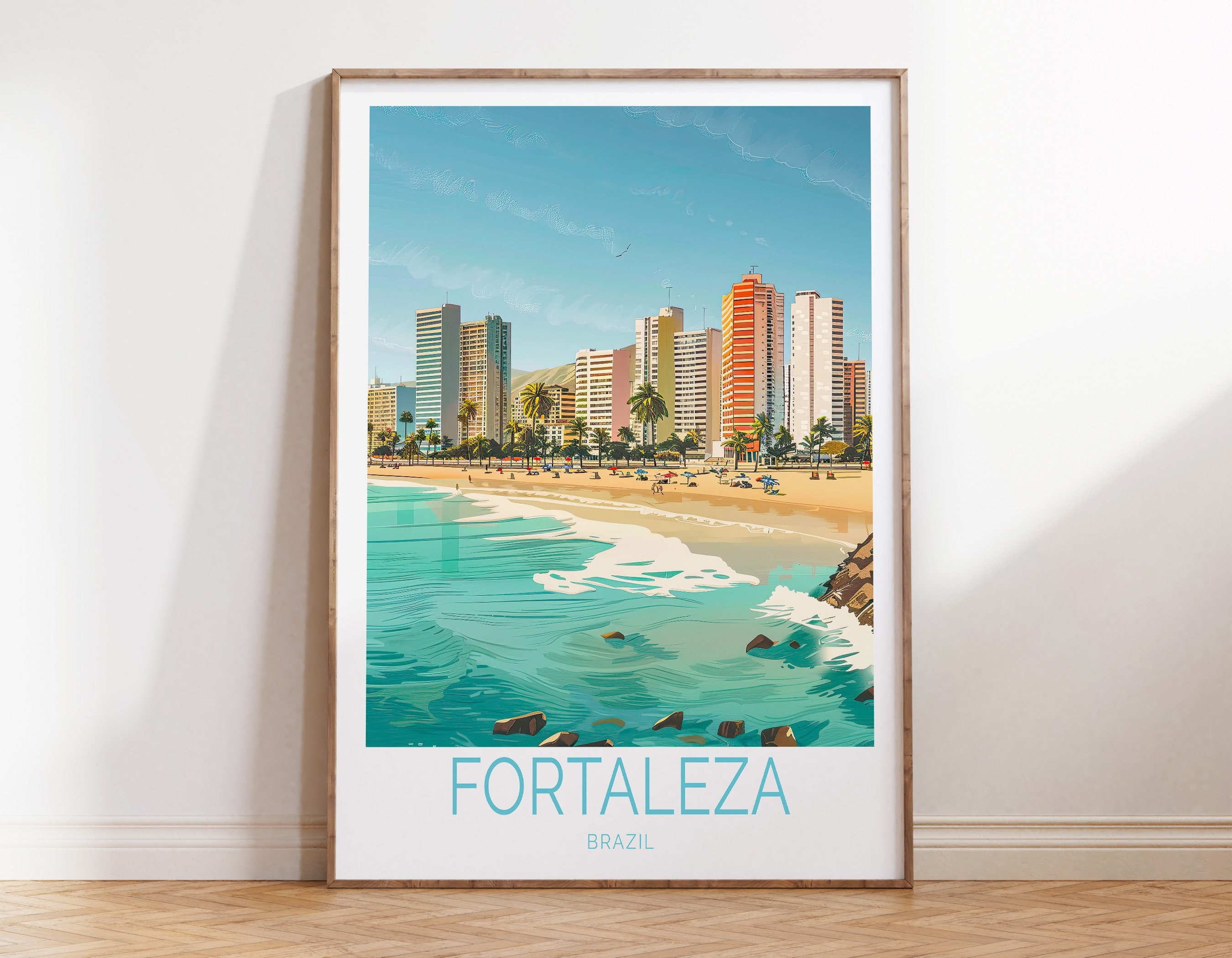 Fortaleza Brazil Travel Poster, Brazil Poster, Fortaleza Brazil