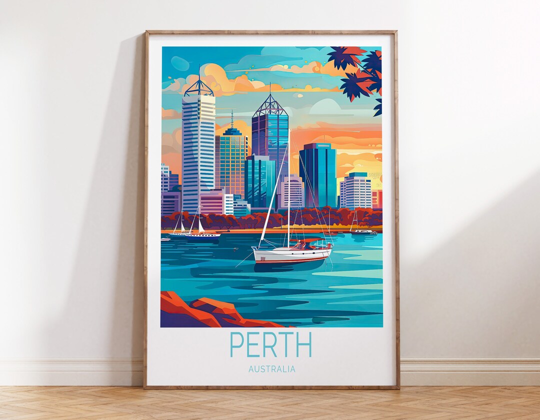 Perth Community Posters Perth Travel Poster, Australia Perth City Wall Art, Perth Coast Print ...