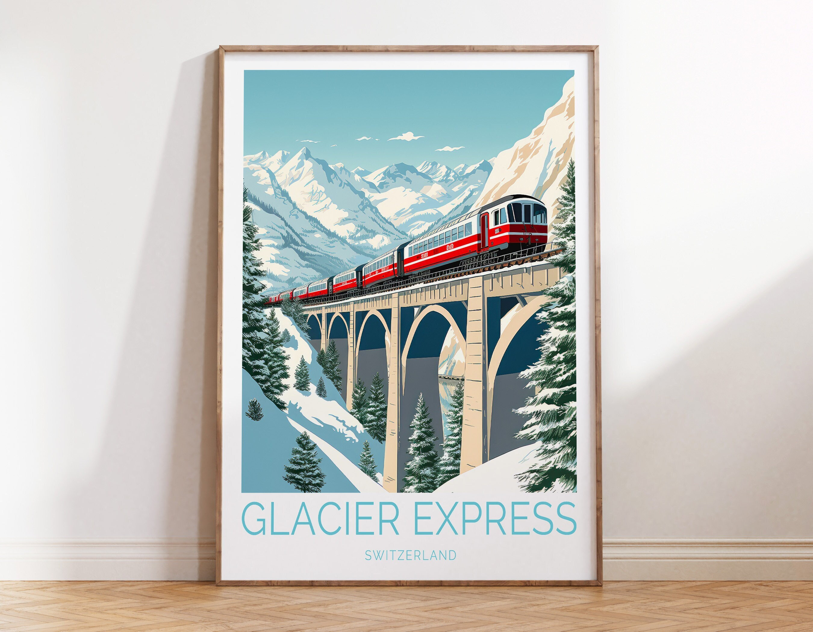 Glacier Express Switzerland Travel Poster, Glacier Express