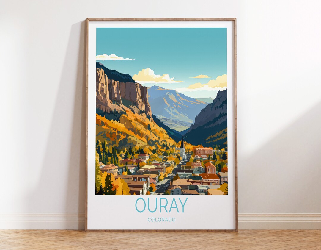 Ouray Travel Poster, Ouray Travel Wall Art, Colorado Travel Wall Art