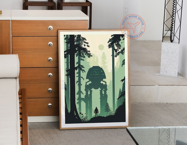 Endor Star Wars Minimalist Planet Poster, Star Wars Endor Travel Galaxy