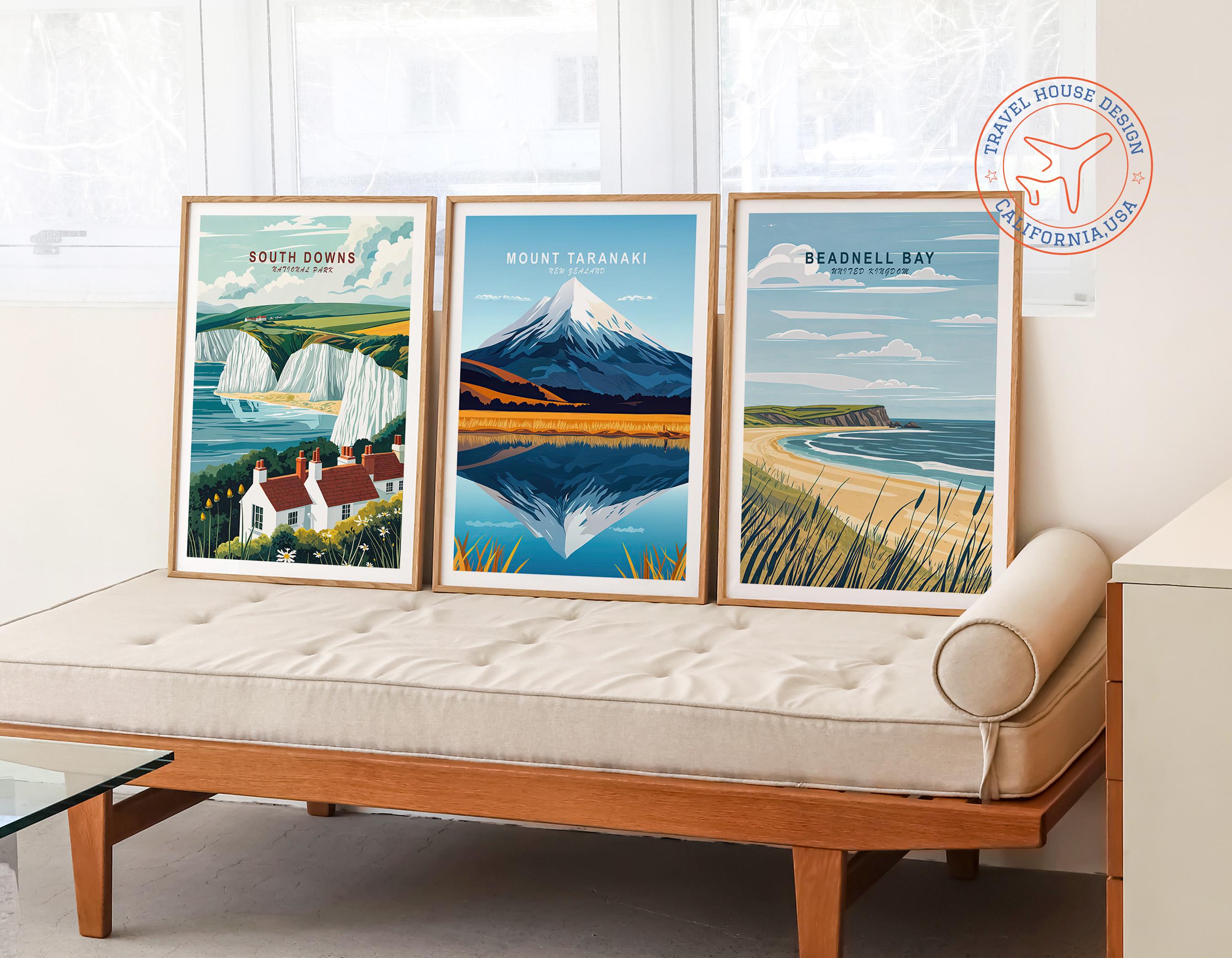 Mount Taranaki New Zealand Poster, Mount Egmont Travel Print, New