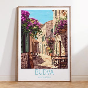 Budva Kroatien Reise Poster, Kroatien Reise, Wandkunst, Budva Reisedruck, Wohnkultur Geschenke, personalisierte Geschenke