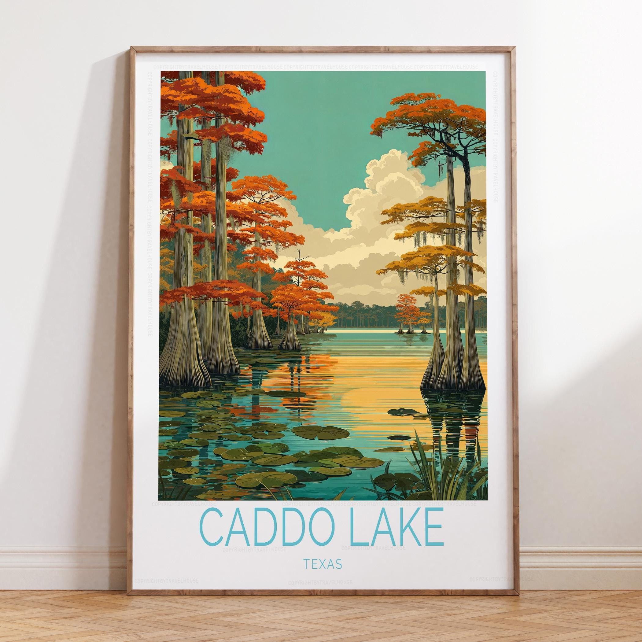 Caddo Lake Texas Travel Poster, Caddo Lake Texas Travel Wall Art