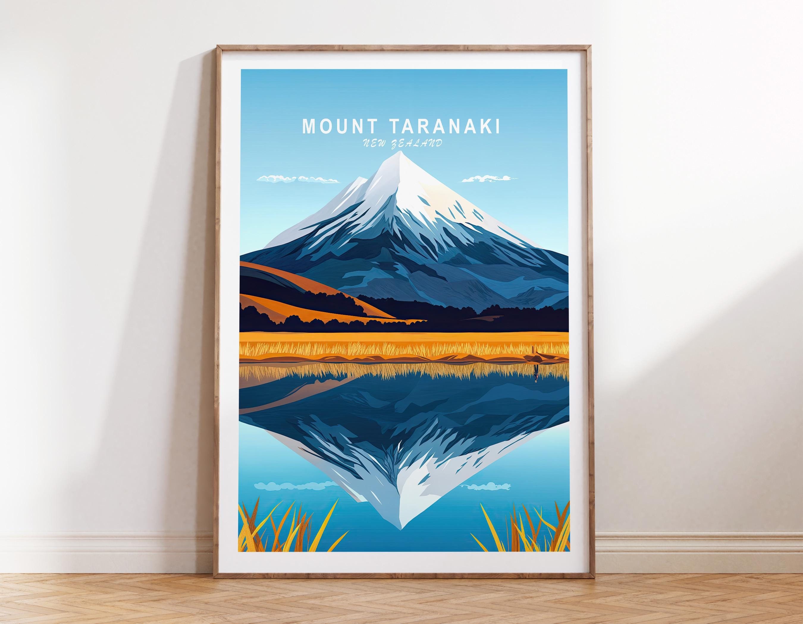 Mt. Egmont Taranaki ‘New Zealand’ poster Mount Taranaki New Zealand Poster, Mount Egmont Travel Print, New