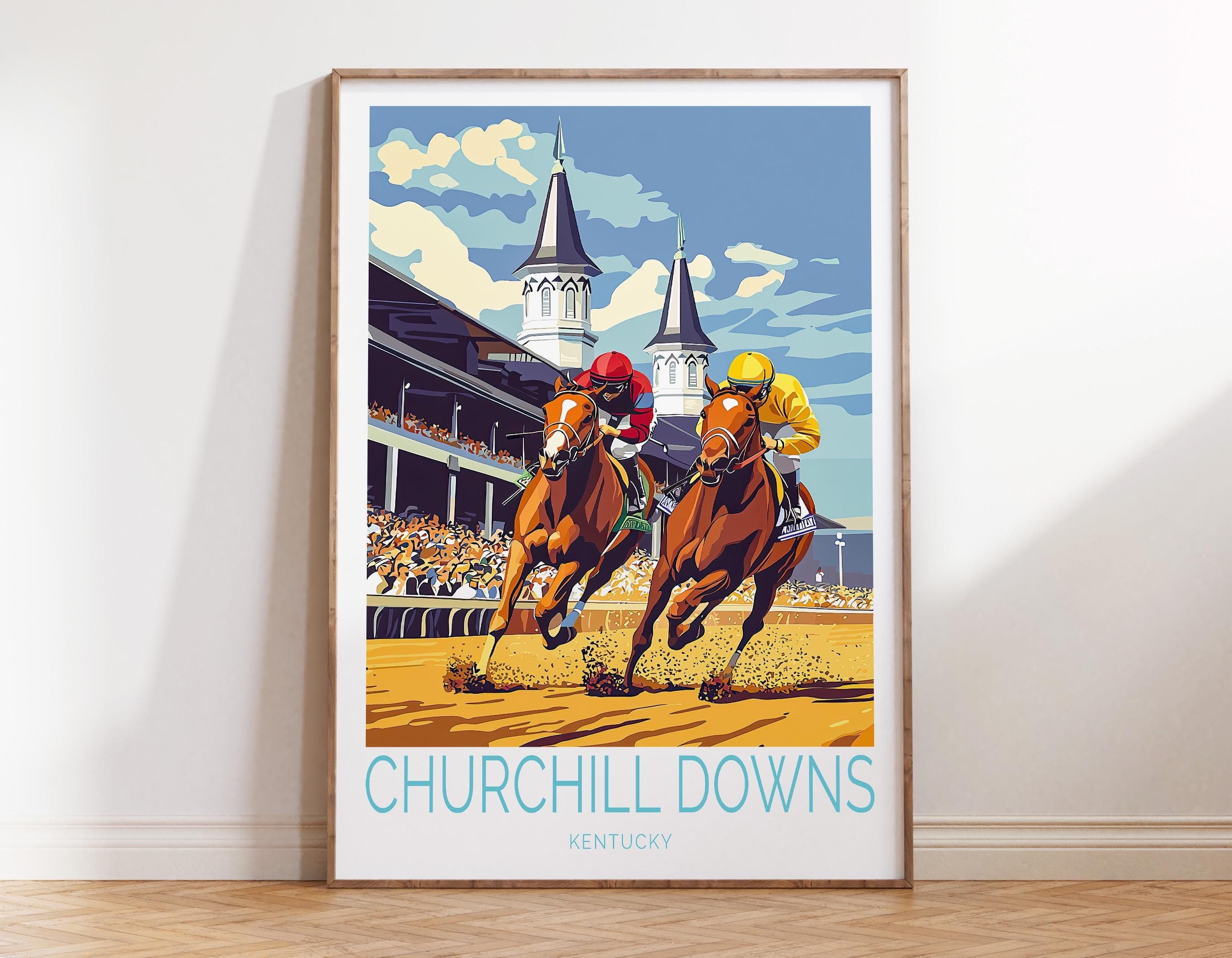 Churchill Downs Kentucky Poster, Churchill Downs Wall Art, Horse