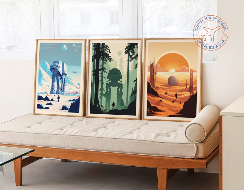 Endor Star Wars Minimalist Planet Poster, Star Wars Endor Travel Galaxy