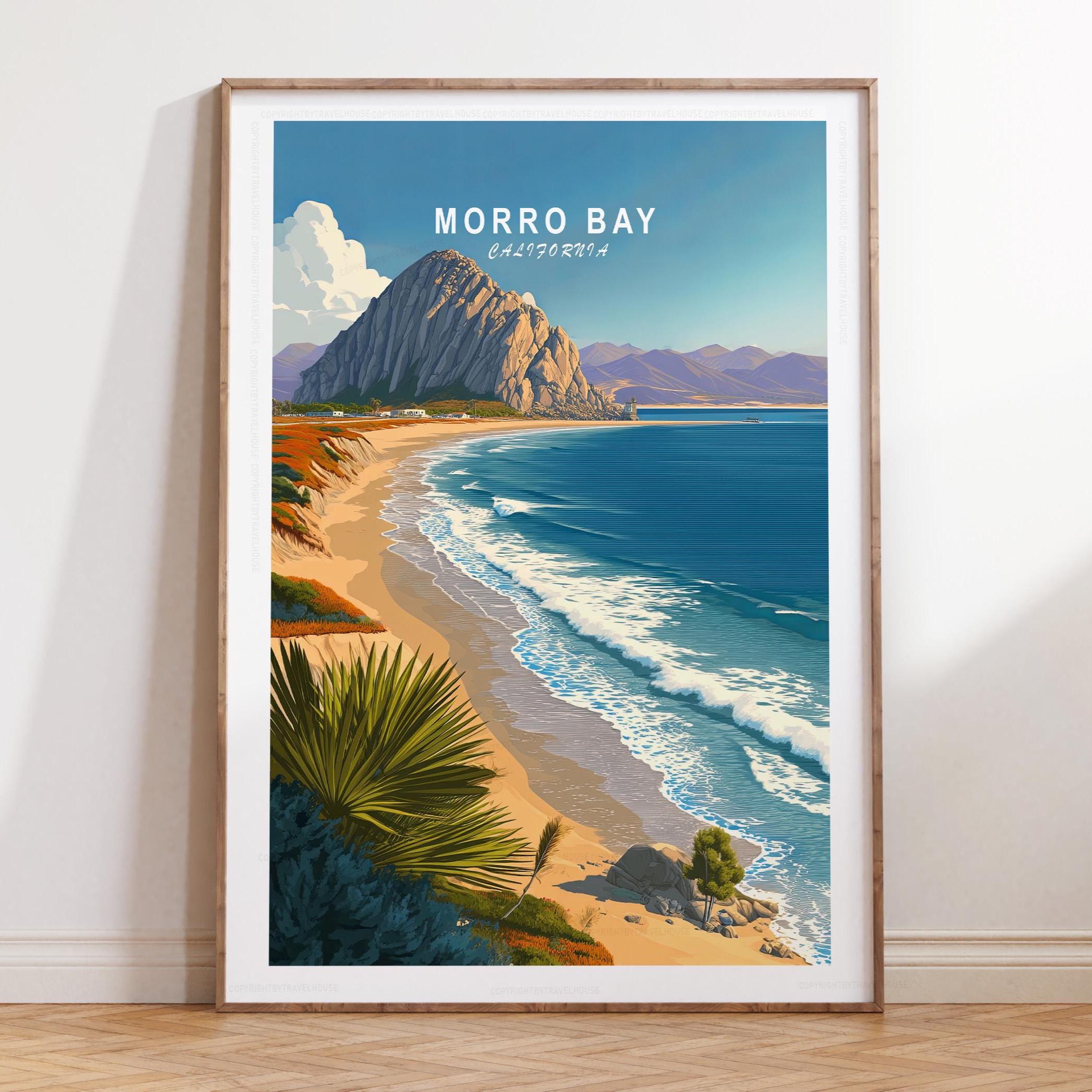 Jody O'Meara　ウォールアート　キャンバスプリント　ココペリ Morro Bay Travel Poster, Morro Bay California Travel Wall Art