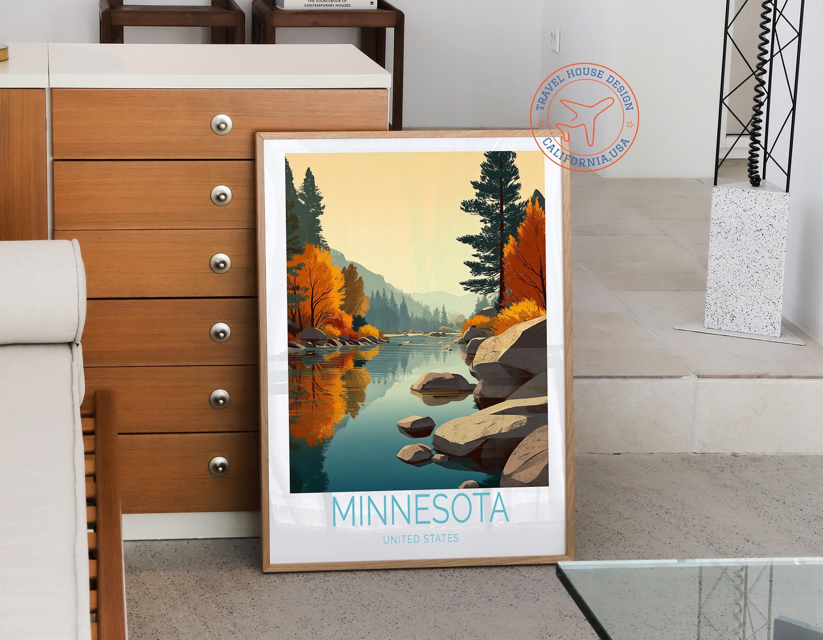 Minnesota United States Travel Poster, Minnesota Travel Print, United  States Travel Wall Art, Home Decor, Wedding Gifts - Etsy, image size:2700x2100