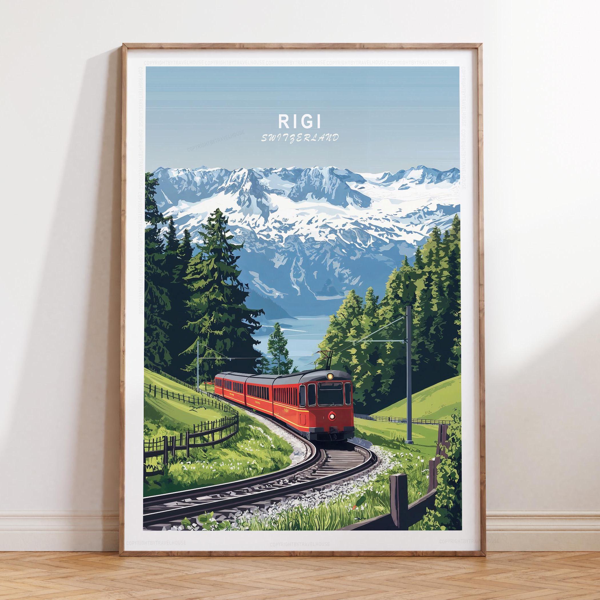 Rigi Travel Print, Rigi Switzerland Travel Print, Switzerland Travel Poster, Minimalist Cityscape, Birthday Present