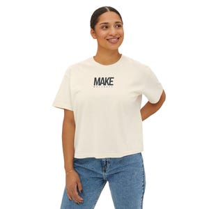 Make Wellness Women&#39;s Boxy Tee, Casual Tee for Self-Care, Relaxed Fit Top, Summer Outfit, Gift for Wellness Lovers