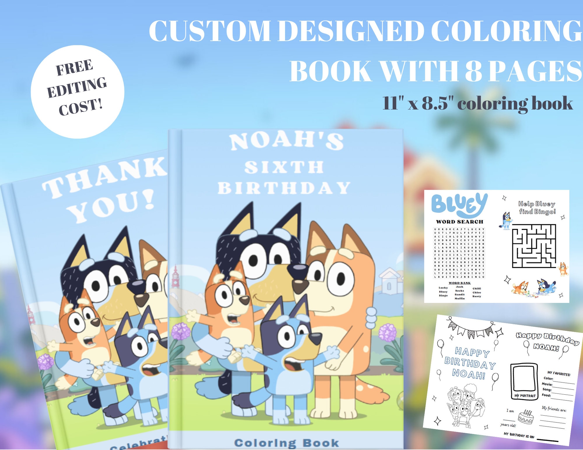 Set de papeleria coloreable bluey - CV-2700000947 - Cerdá - BLUEY -  Tumodakids