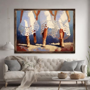 Coastal Cowgirl Boot Print: Trendy Dorm Wall Art (Digital Download)