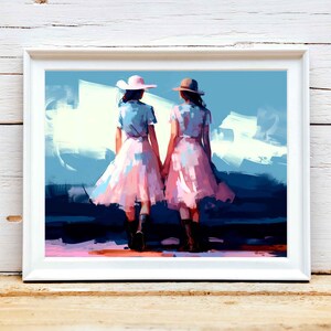 Pink Coastal Cowgirl Art Print: Girly Western Decor (Digital Download)