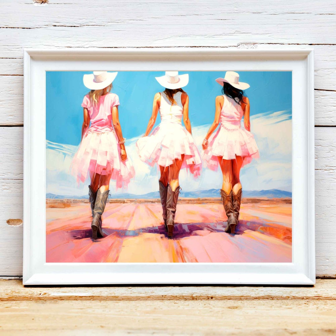 retro cowgirl art prints - set of 3 - digital download... Retro Cowgirl Print: Pink Western Art, Girly Dorm Decor (digital ...