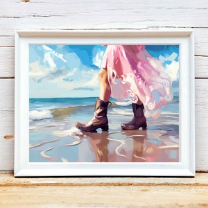 Coastal Cowgirl, Coastal Wall Art, Coastal Decor, Coastal Prints, Coastal Cowgirl Print, Coastal Art, Coastal Cowgirl Wall Art, Coastal