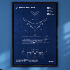 Boeing B777-300ER Blueprint Poster Vertical | Aviation Wall Art - Etsy