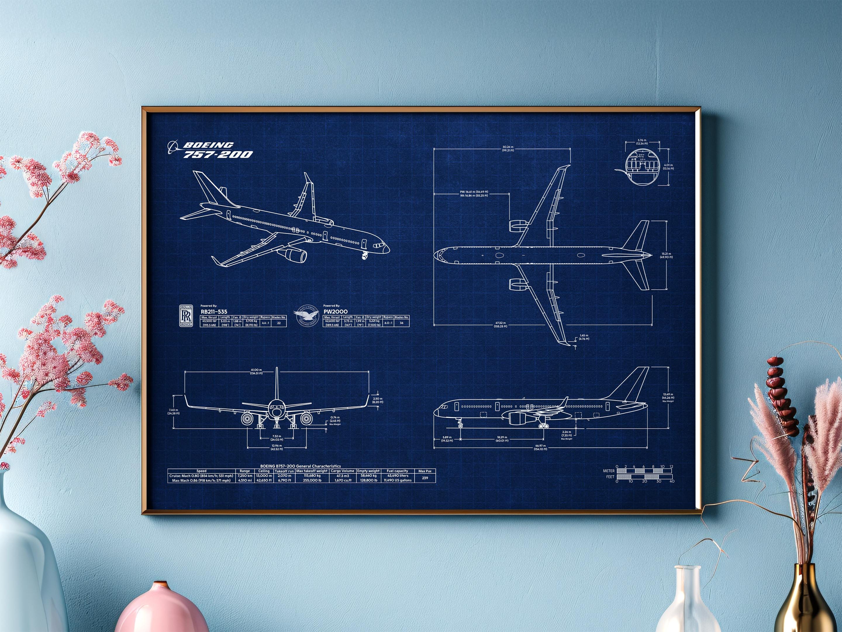 Boeing 787 blueprint - Etsy 日本