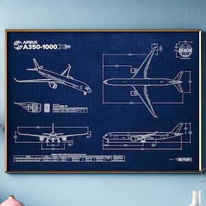 ボーイング B737 MAX 8 設計図ポスター（横向き）｜航空ウォールアート