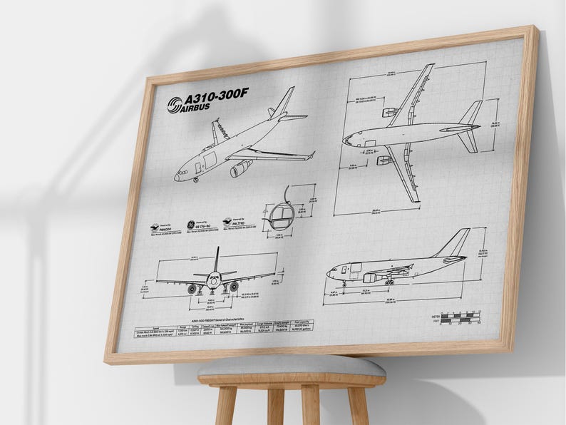 Airbus A310 300F Blueprint Poster Horizontal Aviation Wall Art Etsy Airbus A310 300F Blueprint Poster Horizontal Aviation Wall Art Etsy