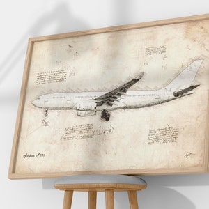 Airbus A330 Premium Poster - Vintage Luftfahrt Kunst für Flugzeug-Enthusiasten