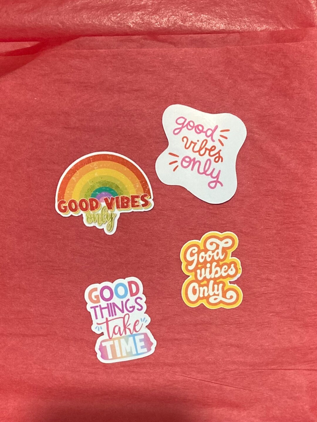 Good Vibes Sticker Pack 4pcs Laptop Stickers Water Bottle Stickers Last Minute Gift Idea Etsy