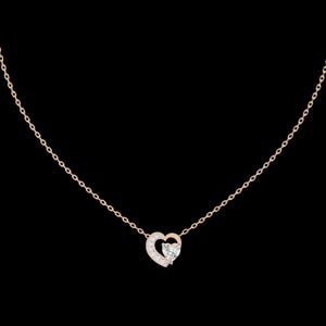 0.76 CT Heart & 0.11 CT Round Moissanite Pendant in Silver, Gold, or Platinum | Custom Made | Elegant Gift for Her&quot;