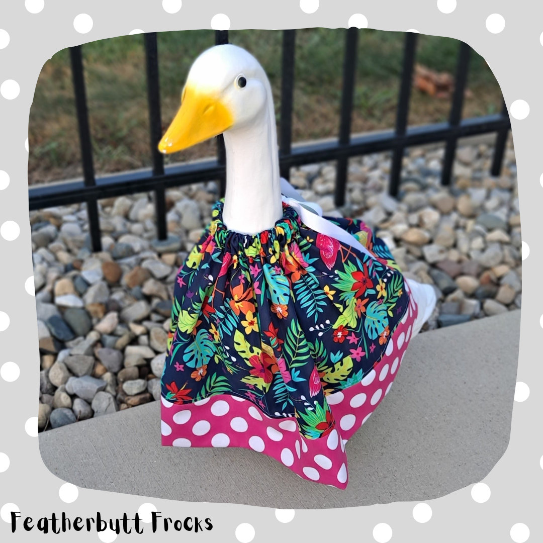 Flamingo Palm Leaves Goose Clothes Lawn Goose Clothes Porch Goose Dress