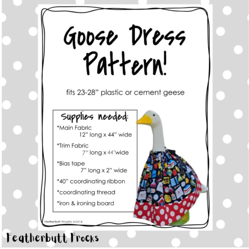 Goose Dress Sewing Pattern PDF Instant Download Lawn Goose Porch Goose Plastic Goose Cement Goose - Etsy