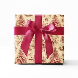 Vintage Style Wrap, hHliday wrapping, wrapping paper roll, vintage inspired, red holiday , eco friendly, christmas present, gift wrap supply