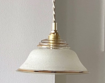 Art Deco granite pendant light, 1930s pendant light, old light fixture