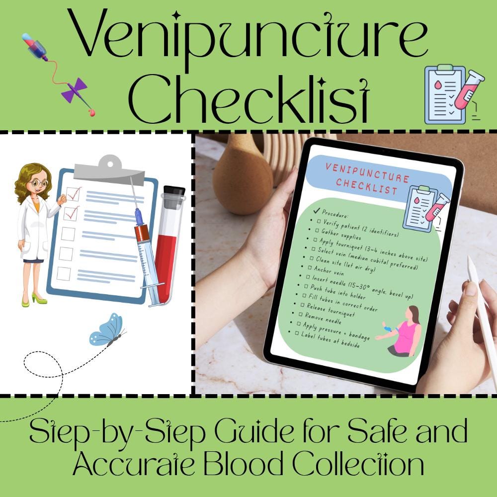 Venipuncture Checklist | Phlebotomy Checklist PDF | Step-by-step Blood ...