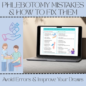 Phlebotomy Common Mistakes & Fixes | Venipuncture Errors Guide | Draw Blood Correctly | Nursing and Medical Student Cheat Sheet Printable