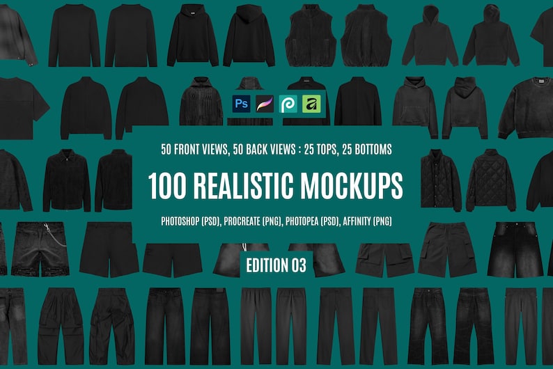 Apparel Mockup Collection: Realistic Streetwear Design Display & Urban Fashion Tech Pack Style Clothing Pack
