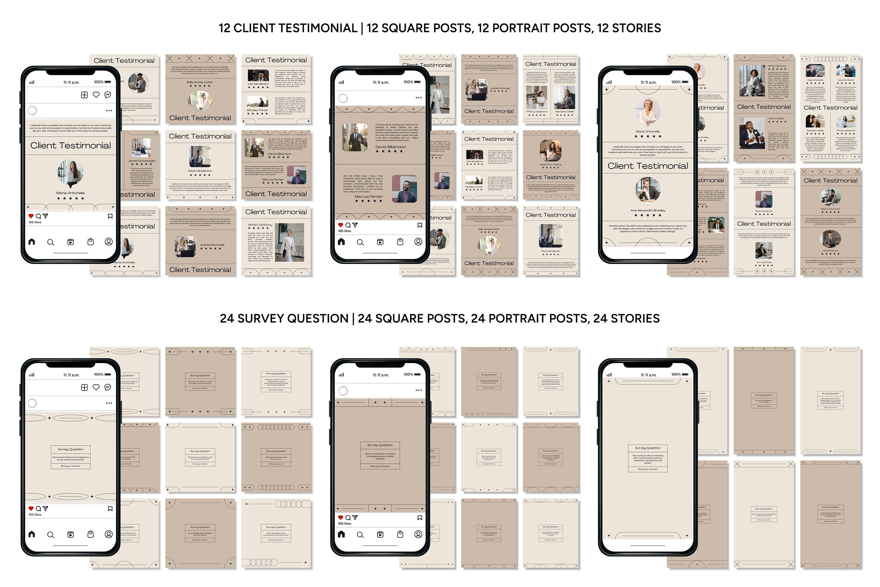 Interior Design Instagram Templates: Canva Social Media Kit - Etsy
