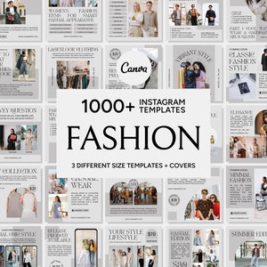 Fashion Social Media Templates for Canva, Fashion Instagram Templates, Fashion Feed, Fashion Posts, Fashion Stories, Fashion Highlight Icons