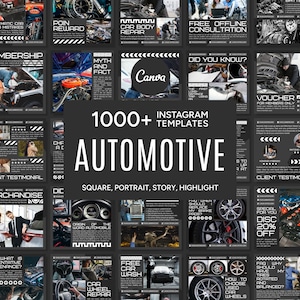 Automotive Canva Templates, Automotive Social Media Templates, Automotive Instagram Templates, Automotive Posts-Stories-Highlights Covers