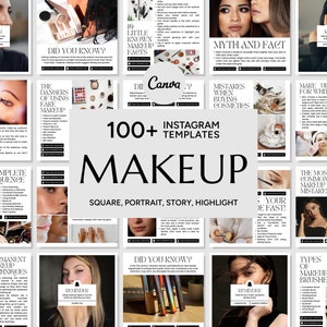 Makeup IG Template for Canva, Makeup Social Media Post, Makeup Social Media Story, Makeup Social Media Icon, Makeup Engagement, Makeup Brand