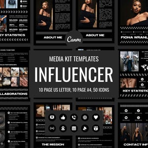 Futuristic Influencer Media Kit: Canva Template (Digital Download)