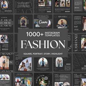 Fashion Canva Templates for Social Media, Fashion Instagram Templates, Fashion Posts-Stories-Highlights, Fashion Feed-Instastories-Icons
