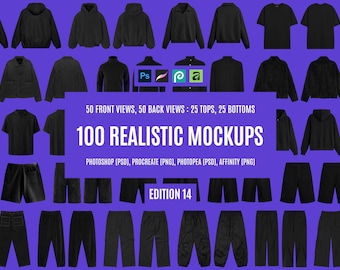 Maquetas de ropa urbana y moda urbana: Plantilla realista de marca de ropa (PSD PNG de alta resolución para diseñadores)