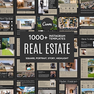 Real Estate Canva Templates for Social Media, Real Estate Instagram Templates, Real Estate Posts-Stories-Highlights, Real Estate Business