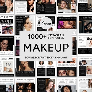 Makeup Canva Templates for Social Media, Makeup Instagram Templates, Makeup Posts-Stories-Highlights, Makeup Feed-Instastories-Icons