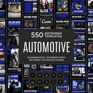550種類の自動車関連Canva Instagramテンプレート