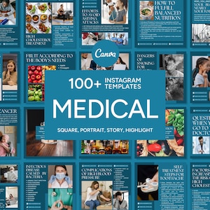 Canva médica, redes sociales médicas, plantilla de Instagram médica, feed médico, contenido médico, participación médica, calendario médico, marca médica